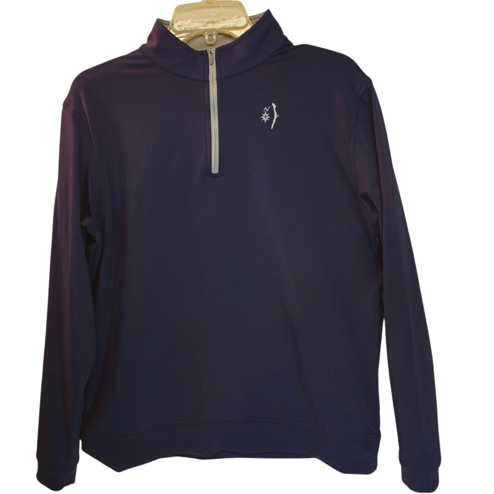 Peter Millar 1/4 Zip Golf Shirt Mens XL Navy Longsleeve  Tomorrowland Logo
